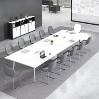 Table de conférence moderne, bureau rectangulaire pour salle de réunion, poste de travail de bureau pour 6 à 16 personnes