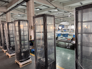 Thương mại 4 mặt kính Tủ lạnh trưng bày tủ sàn đứng đồ uống bia bánh trưng bày cho các nhà hàng và khách sạn - Product Image 4