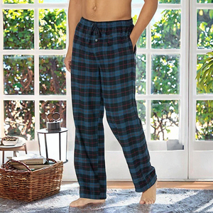 Pantalones de Pijama de Algodón 100% para Hombre, Estilo Casual, Corte Recto, Cintura Media, Gruesos, Transpirables, Ecológicos, Tallas Grandes, OEM - Product Image 2