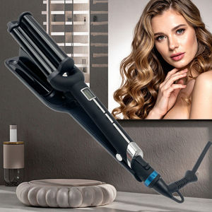 Bigoudi à 3 barils avec logo personnalisé Fer à friser en nano-titane pour les cheveux avec écran LCD - Product Image 2