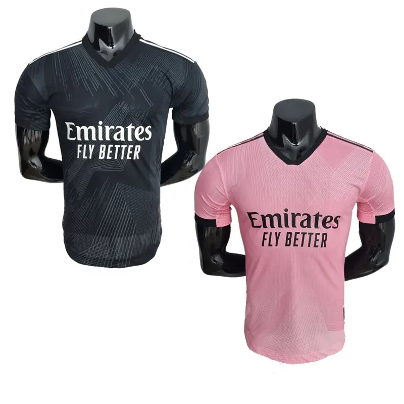 2022-23 Top Euro Club Shirt Großhandel Schwarz Pink Fußball trikot