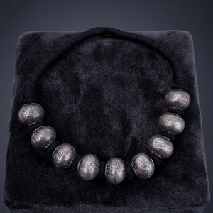 Collar Hecho a Mano con Cuentas de Plata de Ley Vintage y Diseño de Cuerda Negra para Mujeres y Niñas, Ideal para Bodas, Fiestas, Navidad, Diwali AFJ-02 - Product Image 3