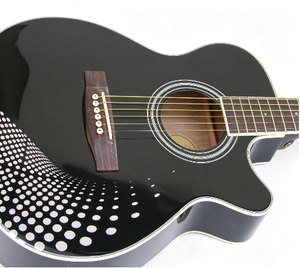 Guitarra de Música Country de 40 Pulgadas, Modelo Blanco y Negro para Principiantes de Ambos Sexos, Serie de Guitarras Artísticas para Principiantes - Product Image 5