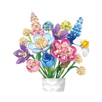Jie Xing JJ9092 Blocs de construction DIY en plastique ABS, 40 pièces, pour arrangement floral, ornement de bureau, petite échelle 1:3