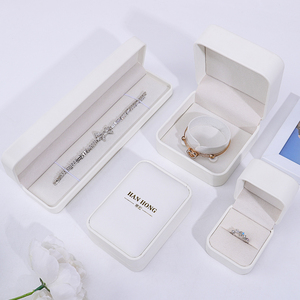 Wholesale Premium <strong>White</strong> Jewellery <strong>Box</strong> Personalized Custom logo Necklace Bracelet Earrings Ring Packaging Pu Leather <strong>Jewelry</strong> <strong>Box</strong> - Product Image 5