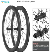 Roda Sepeda SeeMore UD Matte Carbon Fiber Center Lock Road Racing Wheelset Tape Ready Aerodynamic Spoke Carbon Fiber Wheelset