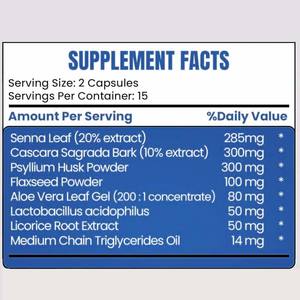 Kapsul pembersih usus besar pabrik mempromosikan pencernaan sehat merangsang metabolisme dan manajemen berat suplemen Detox - Product Image 3