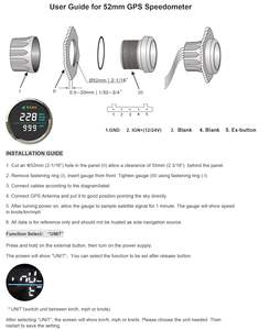 Nouveau Compteur de Vitesse GPS 52mm Numérique Étanche 12V/24V pour Bateaux, Voiliers, Voitures et Motos - Product Image 5