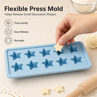 Moule en silicone de qualité alimentaire en forme d'étoile pour pâte à sucre, glaçage, décoration de pâtisserie, croûte de pâtisserie, usage commercial en boulangerie - Compatible four et lave-vaisselle