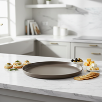 Service de table européen classique en céramique grès de luxe marron, 16 pièces, pour usage domestique, comprend assiettes et bols, compatible lave-vaisselle et micro-ondes