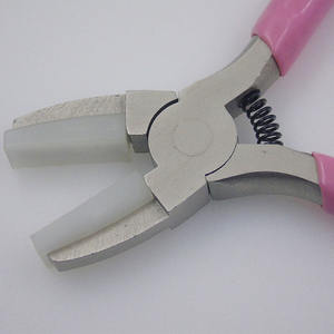 Kawat baja tahan karat menarik tang hidung datar pegangan bergerigi lembut plastik antigores merah muda DIY ODM OEM - Product Image 5