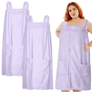 Vente en gros usine Robe-serviette de bain et jupe de bain portables pour femmes grandes tailles, antidérapants, avec poches, pour la maison, le <span class=keywords><strong>spa</strong></span>, l'hôtel et comme cadeau - Product Image 1