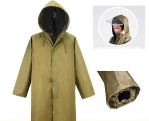 Extra Thick Classic Oxford Cloth Long <strong>Raincoat</strong> for Construction Workers <strong>Plus</strong> <strong>Size</strong> Big Tall Waterproof Rainwear for Heavy Storm - Product Image 1