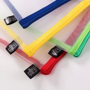 Custom Private Label Nylon <b>A4</b> Transparent PVC <b>File</b> Bag Document Pouch Durable <b>File</b> Organize Zipper <b>File</b> Bag for Student - Product Image 2