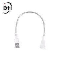 Câble d'extension USB en métal flexible mâle à femelle cordon d'alimentation en métal pour ampoule de lampe USB 29cm