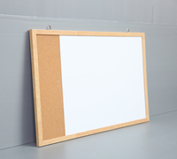 Tableau blanc combiné CB08 avec tableau en liège mural, cadre en MDF et métal, double surface d'écriture, pour bureau, école, maison, logo personnalisé