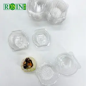 Caixas de embalagem descartáveis para bolos, mini embalagens plásticas transparentes para confeitaria