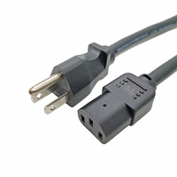 Câble d'alimentation 125V 10-15A 14AWG Fil NEMA 5-15p Prise US 3 broches vers connecteur femelle IEC C13