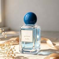 Flacon de parfum en verre transparent rectangulaire vide de haute qualité, 30 ml, 50 ml, avec boîte