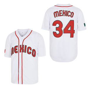 قميص بيسبول مخصص للتدريب العادي، ملابس رياضية عصرية بتصميم خاص، مطرز ومُخيط، قميص سوفتبول أحمر وأبيض بتصميم هيب هوب للمكسيك - Product Image 6