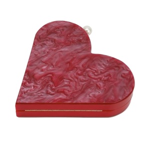 กระเป๋าคลัทช์อะคริลิครูปลายหัวใจสีแดงของผู้หญิงกระเป๋าถืองานราตรีแฟชั่นฤดูร้อนกระเป๋าคาดลำตัวแบบลำลองสำหรับงานปาร์ตี้ - Product Image 4