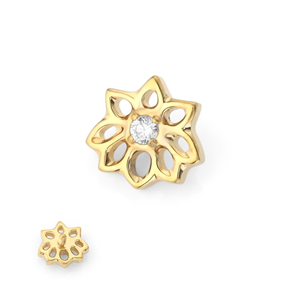 Hoa Sen Tùy Chỉnh 9K 14K 18K Rắn Bất Vàng Lip Bông Tai Đinh tán Sụn <span class=keywords><strong>Helix</strong></span> Tops Tốt Pierxing Đồ Trang Sức - Product Image 3