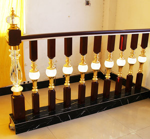 Balaustres de bolas de cristal esmerilado, balaustres de madera para escalera de casa - Product Image 4