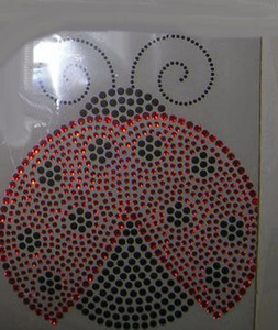 Transferencia Termoadhesiva de Mariquita Negra/Roja con Pedrería - Aplique Termofijable de Mariquita, Diseños de Animales para Prendas de Vestir - Product Image 4