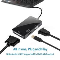 Adaptateur DVI VGA pour HDTV, sortie 4K 1080p 30Hz avec gaine en PVC pour configuration PC de jeu, poste de travail multi-écrans