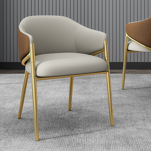 Sedie da pranzo di lusso italiane schienale in pelle <span class=keywords><strong>moderno</strong></span> Hotel di alto livello semplice sedia di negoziazione per la casa tavolo da pranzo soggiorno - Product Image 2
