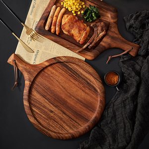<b>Black</b> Walnut Wood Steak <b>Plate</b> Rectangle Japanese Style Durable Dinnerware For Afternoon Tea - Product Image 2
