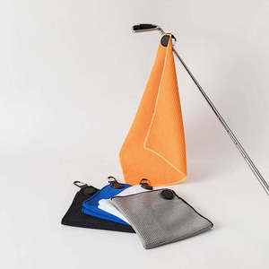 Serviettes de golf en microfibre gaufrée à prix de gros, serviette de golf magnétique avec logo personnalisé - Product Image 6