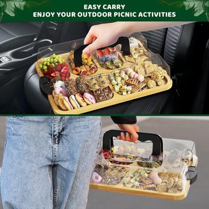 2-In-1 Milieuvriendelijk Groot Bamboe Charcuterie <span class=keywords><strong>Board</strong></span> Deksel Draagbare Reis Kaasplank Bedekt Dienblad Voor Keuken Snijden - Product Image 4