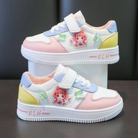 Baskets pour Enfants Filles de Haute Qualité, Mignons Motifs de Dessins Animés, Chaussures de Sport et Décontractées à Semelle Plate en Cuir