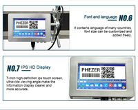 Impresora de Inyección de Tinta en Línea Phezer P170 Inteligente con Pantalla Táctil de 7 Pulgadas, Transmisión Bluetooth, Sistema de Codificación Comercial con Datos Variables