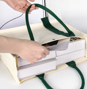 กระเป๋าผ้าแคนวาสเคลือบลามิเนตแบบสั่งทำจากโรงงาน กระเป๋าสะพายไหล่ผ้าแคนวาสกันน้ำสำหรับชายหาด พร้อมหูหิ้วหลากสีสัน กระเป๋าช้อปปิ้ง - Product Image 4