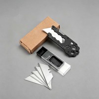 Couteau utilitaire multifonctionnel EDC - Couteau portable en acier inoxydable pour l'extérieur - Coupe-fruits - Lame de coupe-papier peint