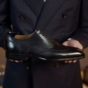 Chaussures Oxford en cuir véritable de qualité supérieure à bout carré pour hommes, classiques, formelles, pour les affaires, les mariages, respirantes, antidérapantes, légères - Product Image 5