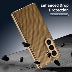 เคสโทรศัพท์มือถือหนัง PU หรูหราสำหรับ Samsung Z Fold 8 3 4 5 6 7 พร้อมฟิล์มกันรอยหน้าจอ กรอบชุบป้องกันแรงกระแทก - Product Image 3