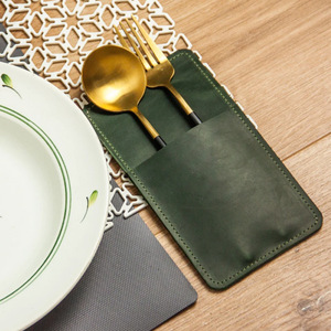 Bolsa para cubiertos de cuero PU estilo nórdico, elegante y ceremonial, para hoteles y restaurantes, estilo aristocrático. - Product Image 1