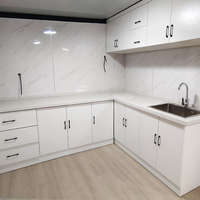 Rumah Kontainer Ekspansi Sayap Ganda Prefab Modular Villa Dua Kamar Tidur Dua Kamar Mandi Dapur Tata Letak Rumah Mobile Sistem Pembangunan Kustom