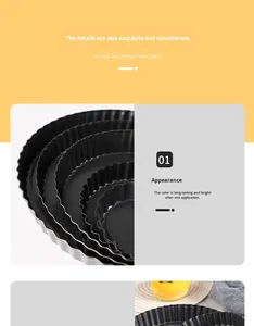 กระทะทาร์ตขนาด8นิ้วกระทะสำหรับใช้ในครัวที่บ้าน3.75In ผลิตภัณฑ์พาย<span class=keywords><strong>ไข่</strong></span>คัสตาร์ดกระทะเหล็กไม่ติดกระทะขนาด9นิ้ว - Product Image 5