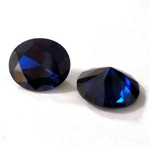 113 #   Espinela Sintética de Color Azul, Corindón, Piedras Preciosas Sueltas, 8*10mm, Forma Ovalada, Gema de Espinela Azul para Joyería - Product Image 1