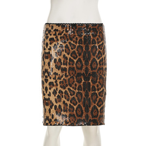 Street Retro Leopard Print Bright Leather High-end Hip Lift Low-waisted Midi <strong>Skirt</strong> Hot Girl Brown <strong>Skirt</strong> - Product Image 4