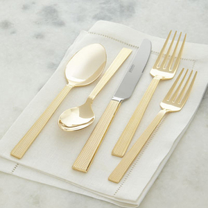 Ensemble de couverts de 5 pièces en laiton et or, avec poignée martelée, vendu avec fourchettes, livraison gratuite - Product Image 6