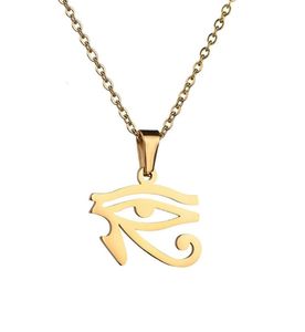 Collana in Acciaio al Titanio di Tendenza, Pendente in Acciaio Inossidabile con Occhio di Horus Faraone dell'Antico Egitto Ispirato alle Perle - Product Image 5