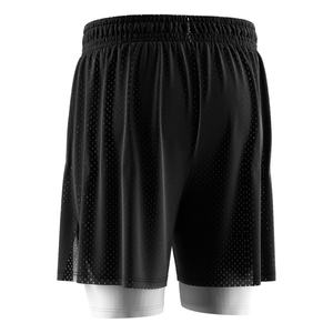 Shorts de basketball double couche 2-en-1 avec tissu extérieur en maille et doublure extensible 4 directions, pas besoin de sous-vêtements supplémentaires pour l'entraînement - Product Image 6
