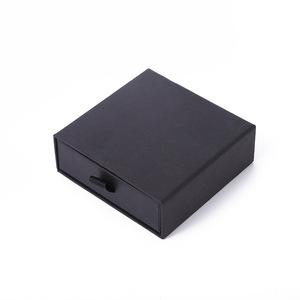 Boîte à bijoux en carton avec logo personnalisé, boîte à dessin pour collier, emballage avec tiroir coulissant, boîte en papier avec mousse noire pour l'emballage de bijoux - Product Image 1