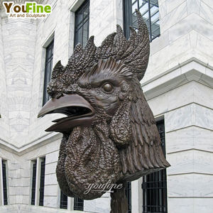 Estatua de gallo grande de bronce para exteriores, escultura de Metal para jardín, Patio - Product Image 6