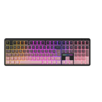 Clavier à membrane IP108 PRO, taille standard, 108 touches, sans fil tri-mode, rétroéclairage RGB, disposition portugaise, sensation mécanique, gaming avec bouton rotatif